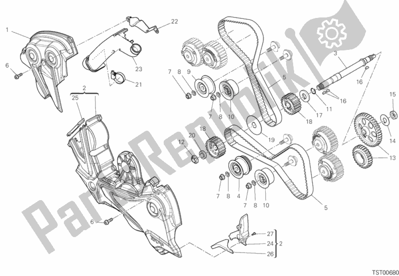 All parts for the Timing System of the Ducati Diavel 1260 S Thailand 2020